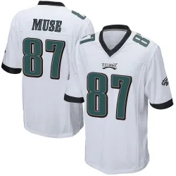 Men's Nick Muse Philadelphia Eagles No.87 Game Jersey - White