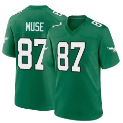 Men's Nick Muse Philadelphia Eagles No.87 Game Kelly Alternate Jersey - Green