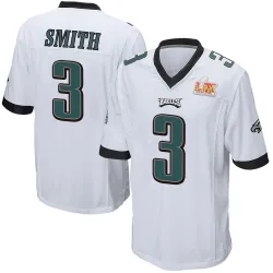 Men's Nolan Smith Jr. Philadelphia Eagles No.3 Game Super Bowl LIX Jersey - White