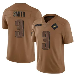 Men's Nolan Smith Jr. Philadelphia Eagles No.3 Limited 2023 Salute To Service Jersey - Brown