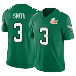Men's Nolan Smith Jr. Philadelphia Eagles No.3 Limited Kelly Alternate Vapor F.U.S.E. Super Bowl LIX Jersey - Green