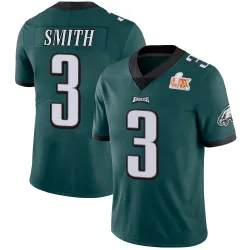 Men's Nolan Smith Jr. Philadelphia Eagles No.3 Limited Midnight Team Color Vapor Untouchable Super Bowl LIX Jersey - Green