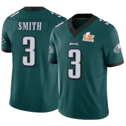 Men's Nolan Smith Jr. Philadelphia Eagles No.3 Limited Vapor F.U.S.E. Super Bowl LIX Jersey - Green