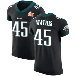 Men's Ochaun Mathis Philadelphia Eagles No.45 Elite Alternate Vapor Untouchable Super Bowl LIX Jersey - Black