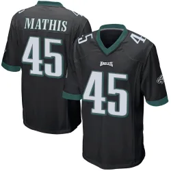 Men's Ochaun Mathis Philadelphia Eagles No.45 Game Alternate Jersey - Black