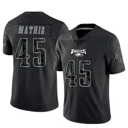 Men's Ochaun Mathis Philadelphia Eagles No.45 Limited Reflective Jersey - Black
