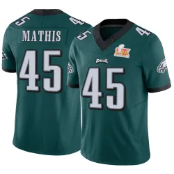 Men's Ochaun Mathis Philadelphia Eagles No.45 Limited Vapor F.U.S.E. Super Bowl LIX Jersey - Green