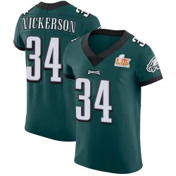 Men's Parry Nickerson Philadelphia Eagles No.34 Elite Midnight Team Color Vapor Untouchable Super Bowl LIX Jersey - Green