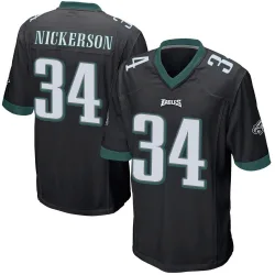 Men's Parry Nickerson Philadelphia Eagles No.34 Game Alternate Jersey - Black
