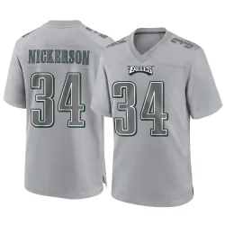 Men's Parry Nickerson Philadelphia Eagles No.34 Game Atmosphere Fashion Jersey - Gray