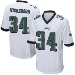 Men's Parry Nickerson Philadelphia Eagles No.34 Game Jersey - White