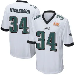 Men's Parry Nickerson Philadelphia Eagles No.34 Game Super Bowl LIX Jersey - White