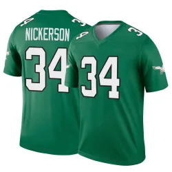 Men's Parry Nickerson Philadelphia Eagles No.34 Legend Kelly Alternate Jersey - Green