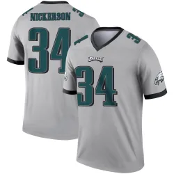 Men's Parry Nickerson Philadelphia Eagles No.34 Legend Silver Inverted Jersey