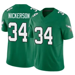 Men's Parry Nickerson Philadelphia Eagles No.34 Limited Kelly Alternate Vapor F.U.S.E. Jersey - Green