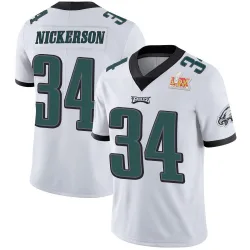 Men's Parry Nickerson Philadelphia Eagles No.34 Limited Vapor Untouchable Super Bowl LIX Jersey - White