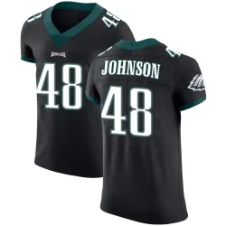 Men's Patrick Johnson Philadelphia Eagles No.48 Elite Alternate Vapor Untouchable Jersey - Black