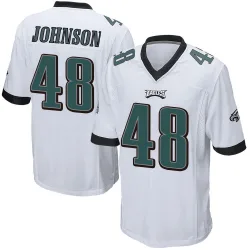 Men's Patrick Johnson Philadelphia Eagles No.48 Game Jersey - White