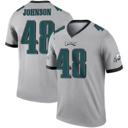 Men's Patrick Johnson Philadelphia Eagles No.48 Legend Silver Inverted Jersey