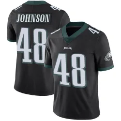 Men's Patrick Johnson Philadelphia Eagles No.48 Limited Alternate Vapor Untouchable Jersey - Black