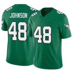 Men's Patrick Johnson Philadelphia Eagles No.48 Limited Kelly Alternate Vapor F.U.S.E. Jersey - Green