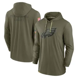 Men's Philadelphia Eagles No. 2022 Salute to Service Tonal Pullover Hoodie - Olive