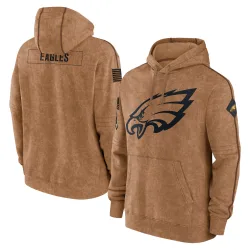 Men's Philadelphia Eagles No. 2023 Salute to Service Club Pullover Hoodie - Brown