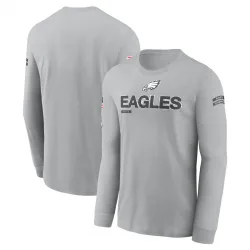 Men's Philadelphia Eagles No. 2024 Salute To Service Long Sleeve T-Shirt - Gray