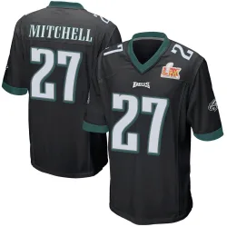 Men's Quinyon Mitchell Philadelphia Eagles No.27 Game Alternate Super Bowl LIX Jersey - Black