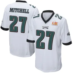 Men's Quinyon Mitchell Philadelphia Eagles No.27 Game Super Bowl LIX Jersey - White