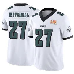 Men's Quinyon Mitchell Philadelphia Eagles No.27 Limited Vapor F.U.S.E. Super Bowl LIX Jersey - White