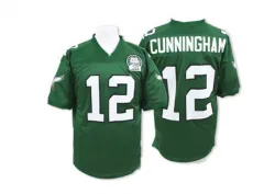 Men's Randall Cunningham Philadelphia Eagles No.12 Authentic Mitchell And Ness Team Color Throwback Jersey - Green