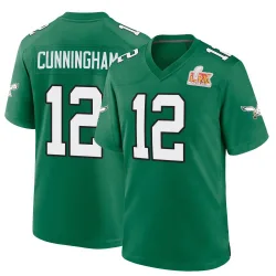 Men's Randall Cunningham Philadelphia Eagles No.12 Game Kelly Alternate Super Bowl LIX Jersey - Green