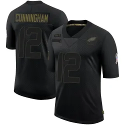 Men's Randall Cunningham Philadelphia Eagles No.12 Limited 2020 Salute To Service Jersey - Black