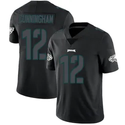 Men's Randall Cunningham Philadelphia Eagles No.12 Limited Jersey - Black Impact