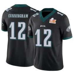 Men's Randall Cunningham Philadelphia Eagles No.12 Limited Vapor F.U.S.E. Super Bowl LIX Jersey - Black