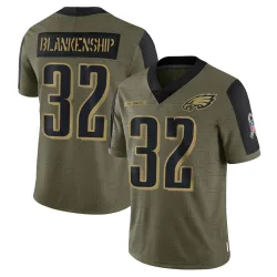 Men's Reed Blankenship Philadelphia Eagles No.32 Limited 2021 Salute To Service Jersey - Olive