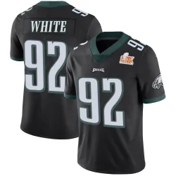 Men's Reggie White Philadelphia Eagles No.92 Limited Alternate Vapor Untouchable Super Bowl LIX Jersey - Black