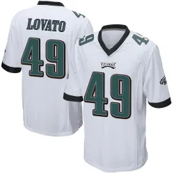 Men's Rick Lovato Philadelphia Eagles No.49 Game Jersey - White