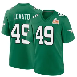Men's Rick Lovato Philadelphia Eagles No.49 Game Kelly Alternate Super Bowl LIX Jersey - Green