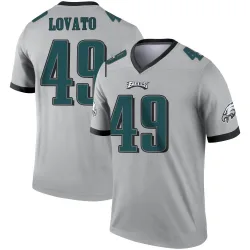 Men's Rick Lovato Philadelphia Eagles No.49 Legend Silver Inverted Jersey