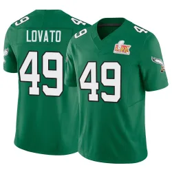 Men's Rick Lovato Philadelphia Eagles No.49 Limited Kelly Alternate Vapor F.U.S.E. Super Bowl LIX Jersey - Green