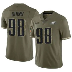 Men's Robert Quinn Philadelphia Eagles No.98 Limited 2022 Salute To Service Jersey - Olive