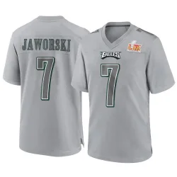 Men's Ron Jaworski Philadelphia Eagles No.7 Game Atmosphere Fashion Super Bowl LIX Jersey - Gray
