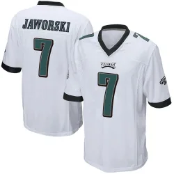 Men's Ron Jaworski Philadelphia Eagles No.7 Game Jersey - White