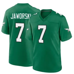 Men's Ron Jaworski Philadelphia Eagles No.7 Game Kelly Alternate Jersey - Green