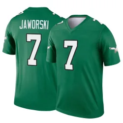 Men's Ron Jaworski Philadelphia Eagles No.7 Legend Kelly Alternate Jersey - Green