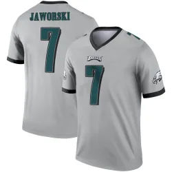 Men's Ron Jaworski Philadelphia Eagles No.7 Legend Silver Inverted Jersey