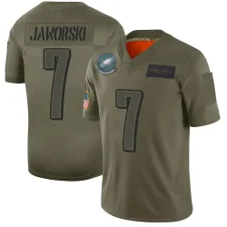 Men's Ron Jaworski Philadelphia Eagles No.7 Limited 2019 Salute to Service Jersey - Camo