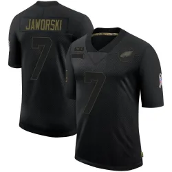 Men's Ron Jaworski Philadelphia Eagles No.7 Limited 2020 Salute To Service Jersey - Black